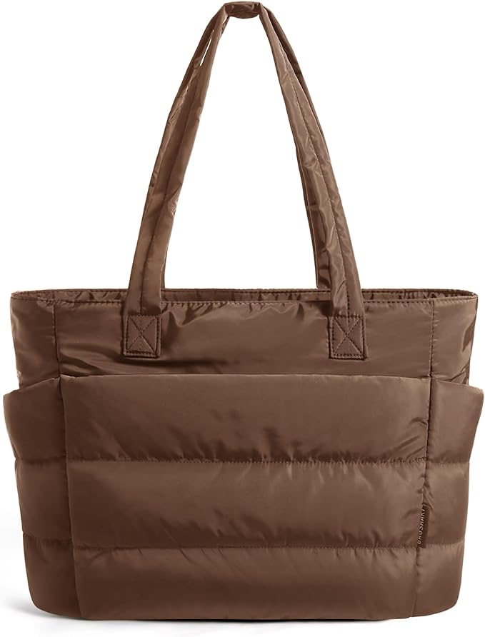 BAGSMART Tote Bag for Women, Lightweight Puffy Tote Bag with Compartments Shoulder Bag Handbag for Travel, Work, Gym | Lightweight, Puffy, Tote Bag with Compartments, Quilted, for Travel, Work