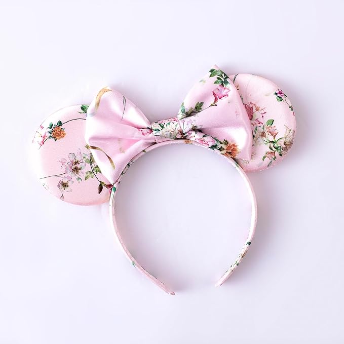 KARETT Sequins Mouse Ears Headband With Glitter Bow Princess Party Decorations For Girls Women