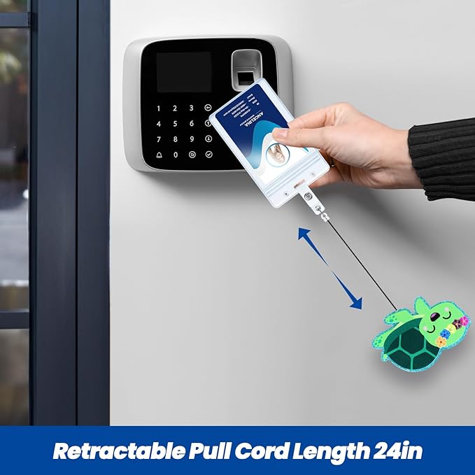 Cute Turtle Badge Reel, Funny Retractable ID Card Badge Holder, Name Tag Work Badge Clip for NICU RN LPN CNA MA ER Night Shift Nurse Nursing Student Pediatric OB/GYN L&D Doctor Teacher, Nurse Gifts