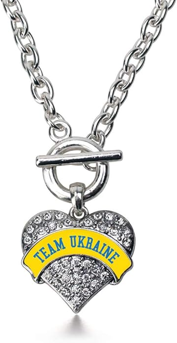 Inspired Silver - Silver Pave Heart Charm 18 Inch Necklace with Cubic Zirconia Jewelry