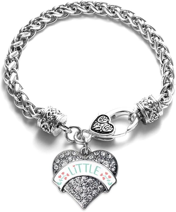 Inspired Silver - Silver Pave Heart Charm Bracelet with Cubic Zirconia Jewelry