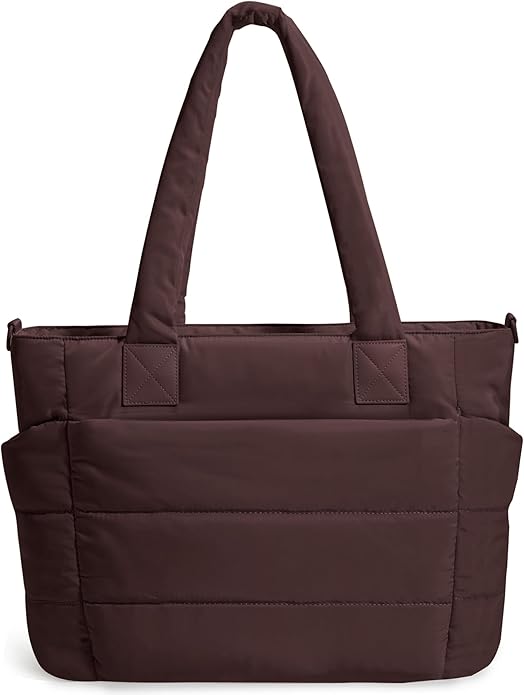 Tote Bag for Women Puffer Tote Bag Large Nurse Bags Shoulder Handbag with Zipper for Work Travel