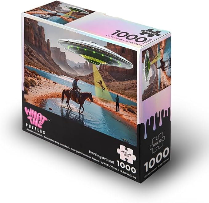 What The Puzzles - Challenging Jigsaw Puzzles 1000 Pieces, Difficult Brain Teaser Puzzles for Adults (Horsing Around)