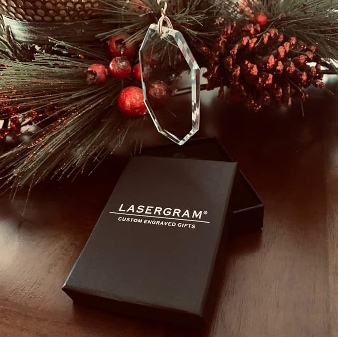 LaserGram Personalized Glass Christmas Ornament, Flag of South Korea, Custom Laser Engraved Gift Idea (Rectangle Shape)