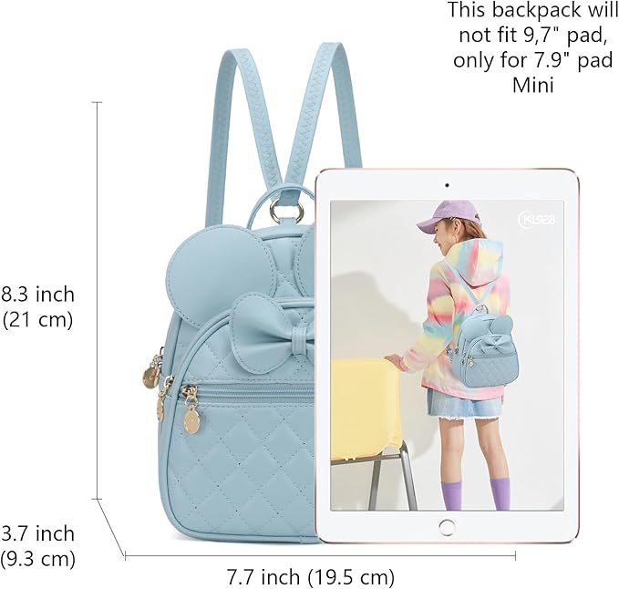 KL928 Girls Mini Backpack Bowknot Polka Dot Cute Small Daypacks Convertible Shoulder Bag Purse for Women