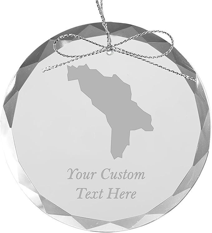 Moldova, Personalized Travel Christmas Ornament – Customized Engraved Glass Keepsake - Custom Family Trip & Vacation, 2024, 2025, 2026, 2027 & Name – Destination Xmas Holiday Ornament