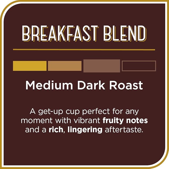 Don Francisco's Breakfast Blend Coffee Pods, 12 Count, Medium-Dark Roast, Compatible with Keurig Brewers