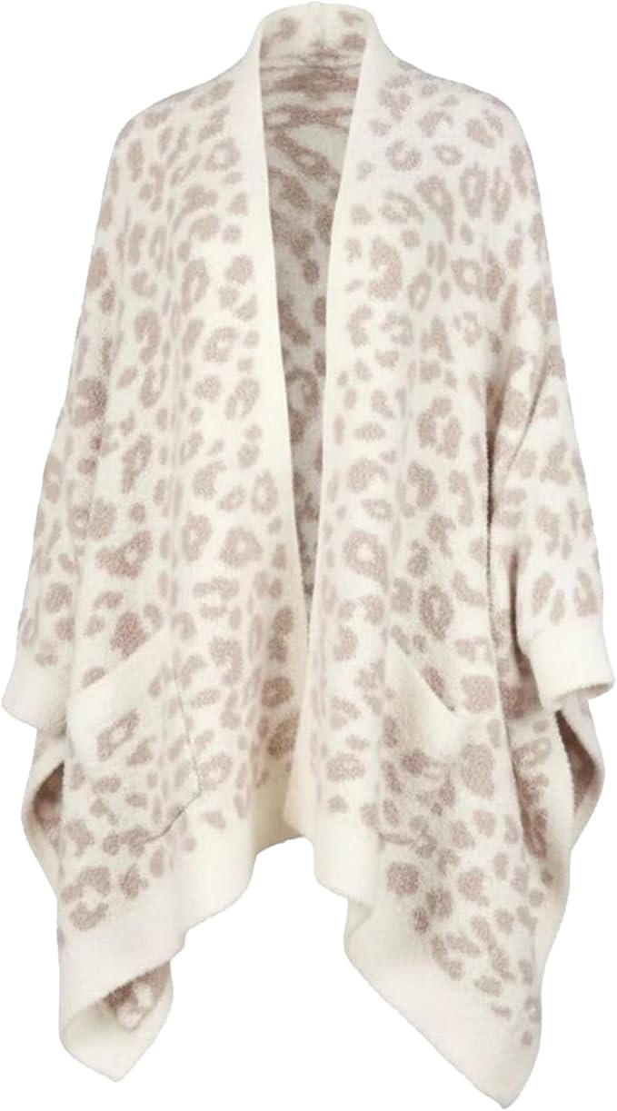 Wearable Blanket Sherpa Poncho Unique Office Work Warm Cozy Shawl TV Throw Blankets, Plush Cape Wrap for Adults