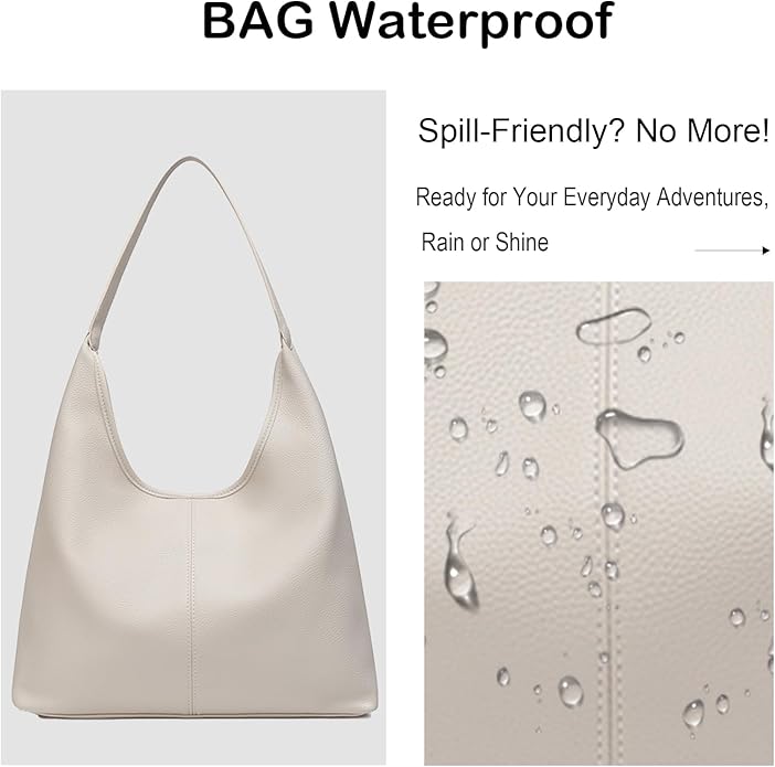Hobo Bag for Women, Easygoing Soft Vegan Leather Shoulder Handbag Tote Purse, Spacious Work Tote, Crossbody Bag for Daily Use