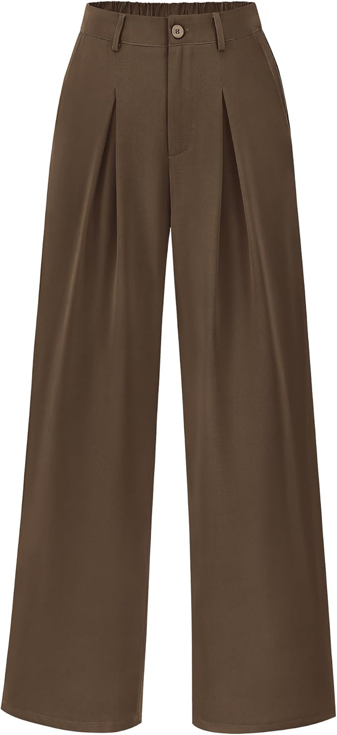 BTFBM Women High Waist Palazzo Pants Spring 2026 Casual Wide Leg Trousers Loose Work Office Business Suit Pant Pockets