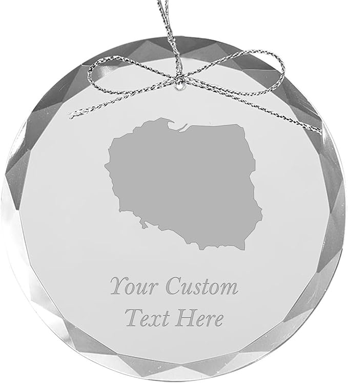 Poland, Personalized Travel Christmas Ornament – Customized Engraved Glass Keepsake - Custom Family Trip & Vacation, 2024, 2025, 2026, 2027 & Name – Destination Xmas Holiday Ornament