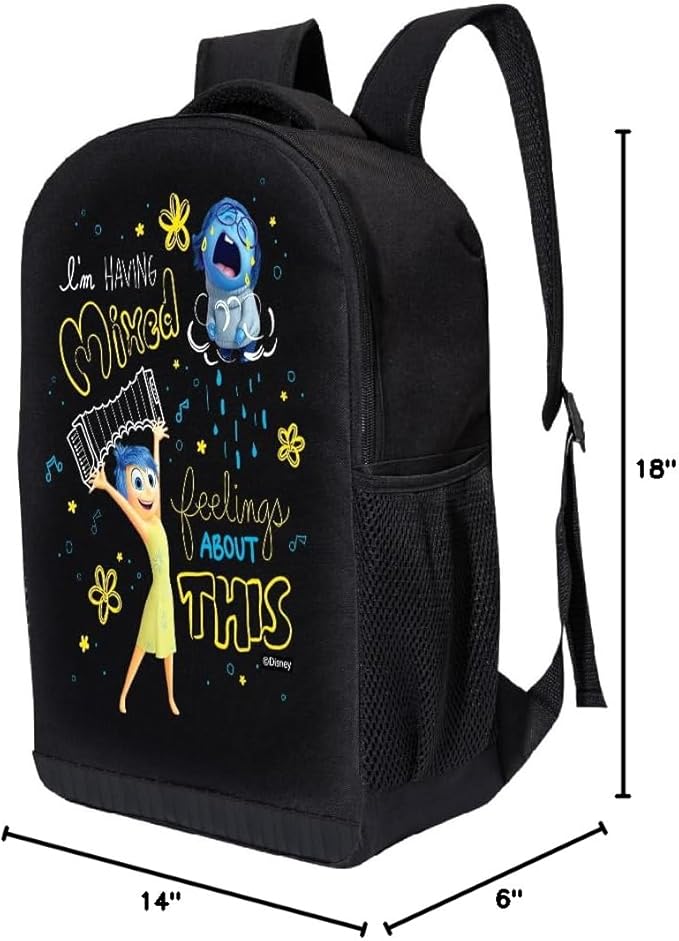 Disney Inside Out Backpack for School | Kids Shoulder Bag Travel Backpack School Backpack | Cute Kids Backpack for Boys, Girls, Toddlers Unisex (Mixed Feelings)