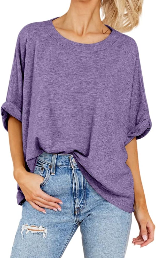 Women Oversized T-Shirt Summer Casual Short Sleeve Loose Tee Tops