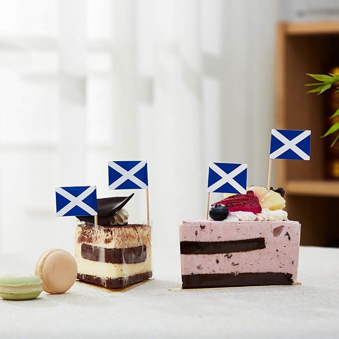 Scotland Flag Scottish Flag, Small Mini Scotland Toothpick Flags for Food, Cupcakes, Cocktails, Appetizers, Bar Party Decorations