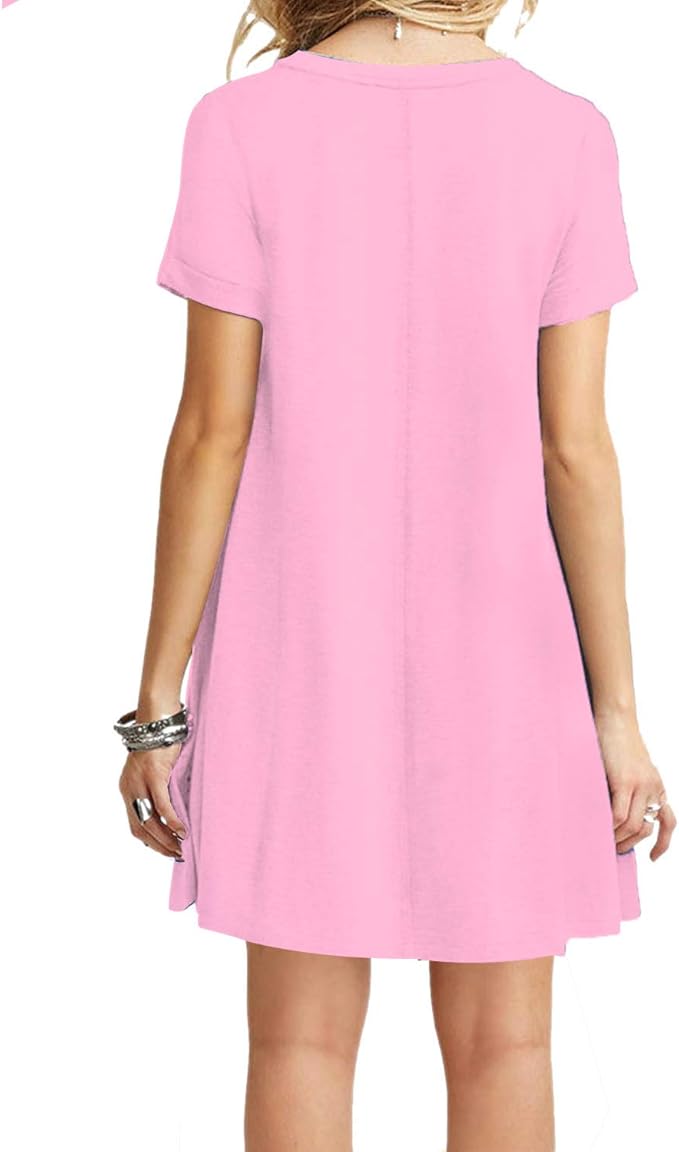 MOLERANI Women's Casual Plain Simple T-Shirt Loose Dress
