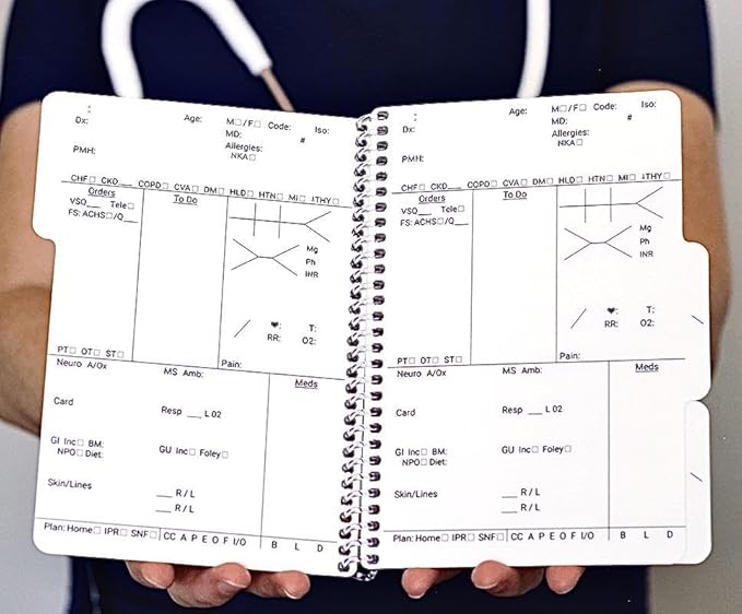 MedSurg & PCU Nurse Reusable Report Book (Simple Lines)