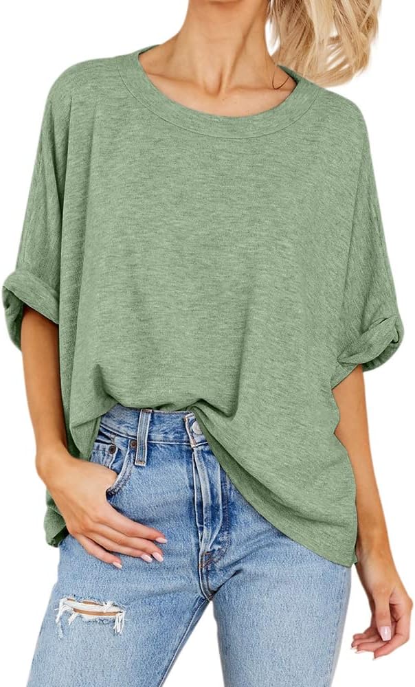 Women Oversized T-Shirt Summer Casual Short Sleeve Loose Tee Tops