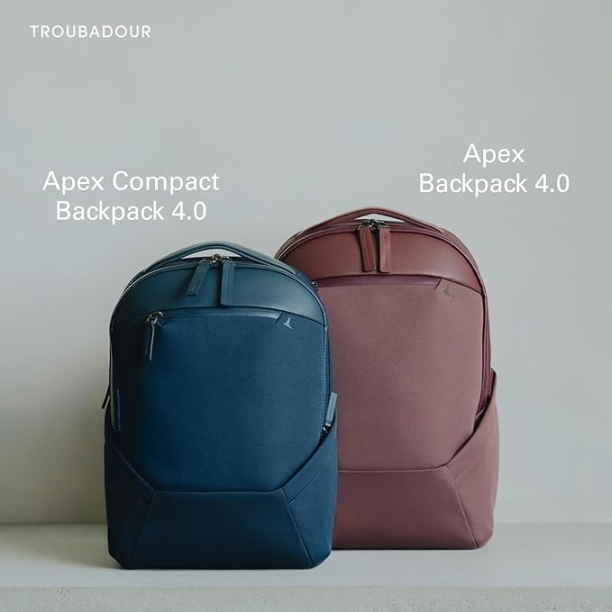 Troubadour Apex 4.0-22L Premium Laptop Backpack - Ergonomic & Water Resistant - Designed for Work and Travel - Black