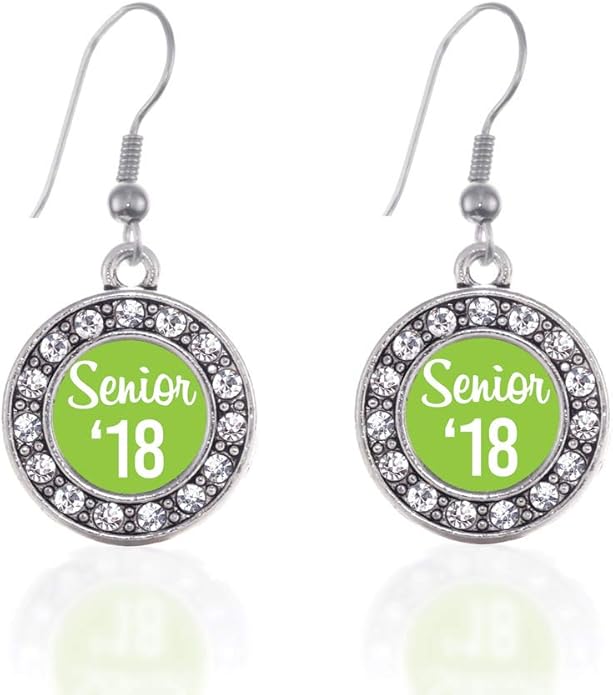 Inspired Silver - Silver Circle Charm French Hook Drop Earrings with Cubic Zirconia Jewelry