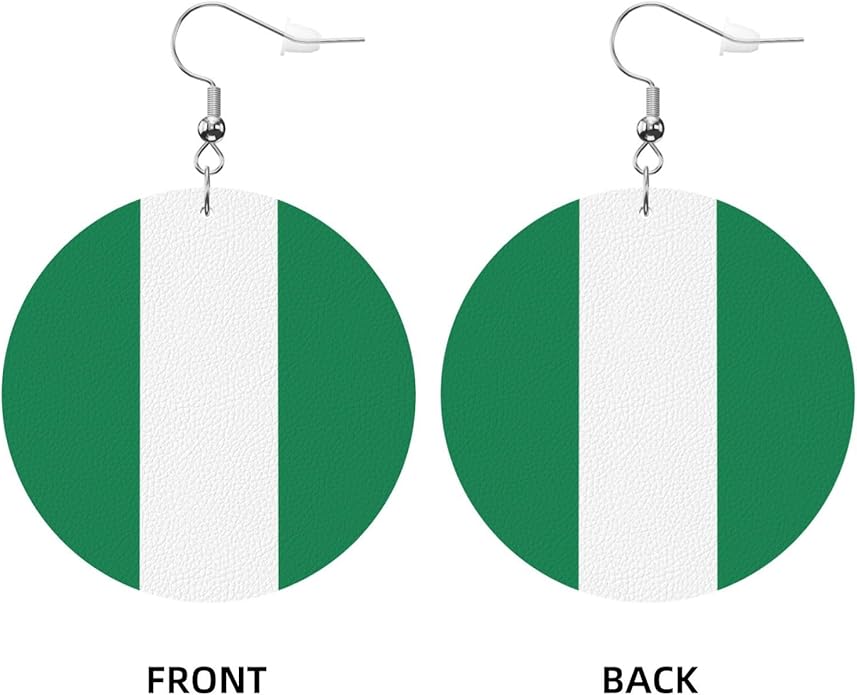 Round Faux Leather Earrings for Women Lightweight Double-Side Printed Drop Dangle Earring for Festival Party Gift