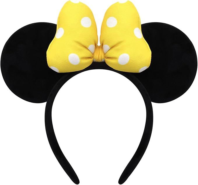 ODOCARE Handmade Mouse Ears Headband for Women and Ladies, Polka Dot Bow Minnie Ears Costume Accessories