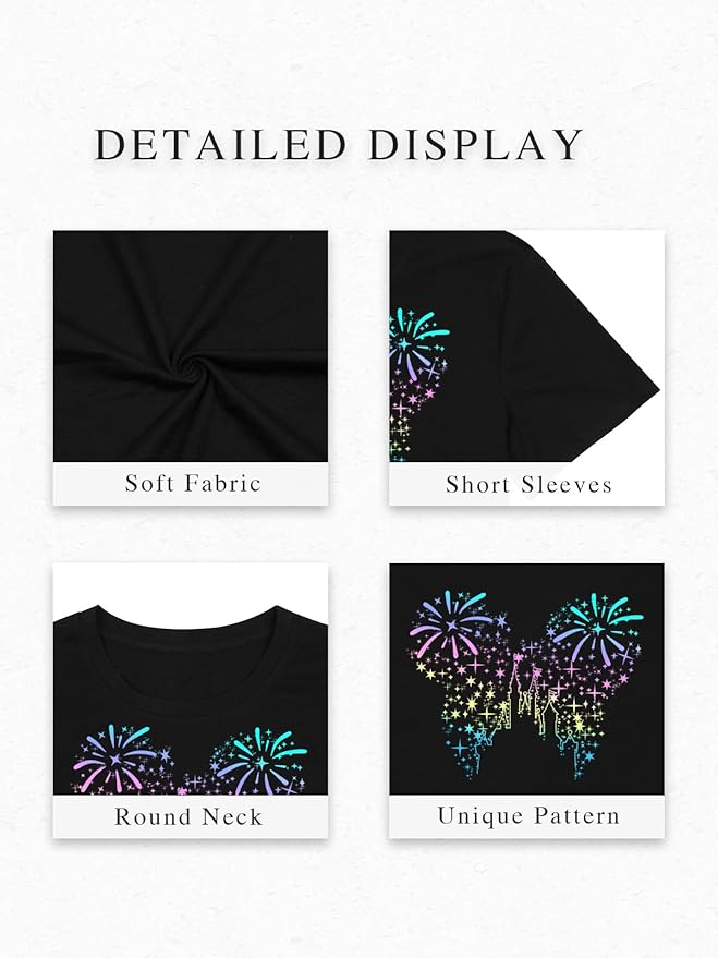 Magical Shirt for Women Magic Kingdom Tshirt Graphic Tee Family Vacation Short Sleeve Tops Summer Casual Tops