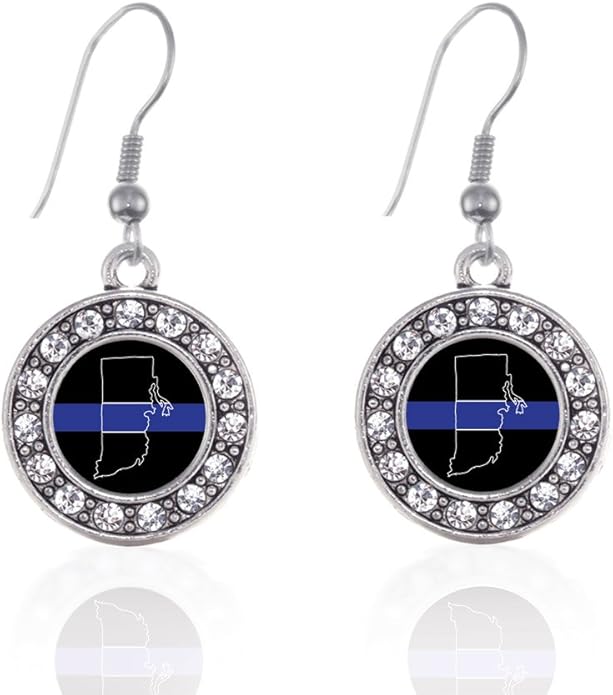 Inspired Silver - Silver Circle Charm French Hook Drop Earrings with Cubic Zirconia Jewelry