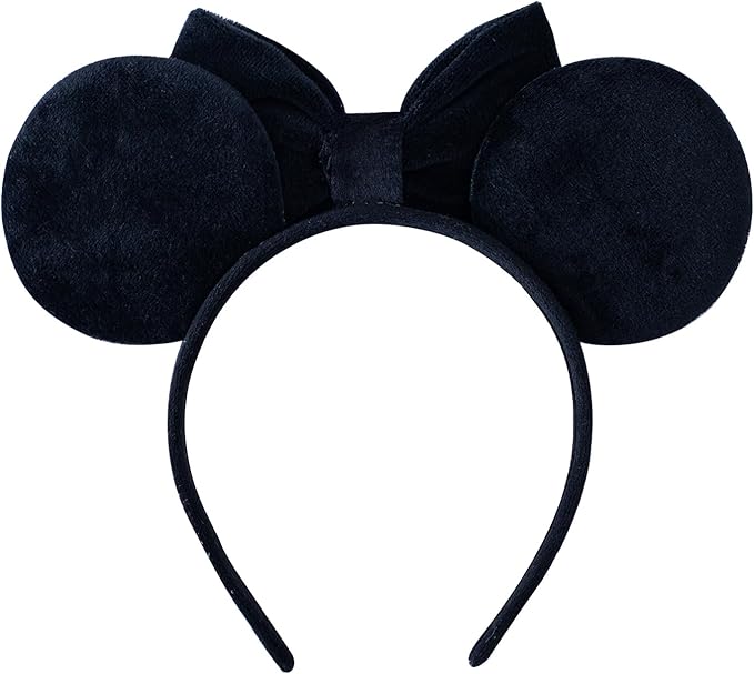 KARETT Sequins Mouse Ears Headband With Glitter Bow Princess Party Decorations For Girls Women