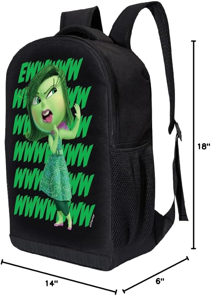 Disney Inside Out Backpack for School | Kids Shoulder Bag Travel Backpack School Backpack | Cute Kids Backpack for Boys, Girls, Toddlers Unisex (Disgust)