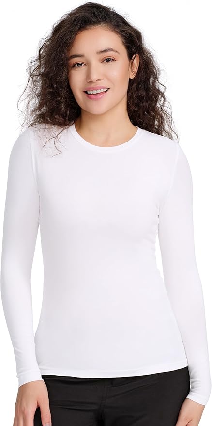 COZYFIT 3 Pack Scrub Undershirts Long Sleeve Women - Underscrub Comfort Tee