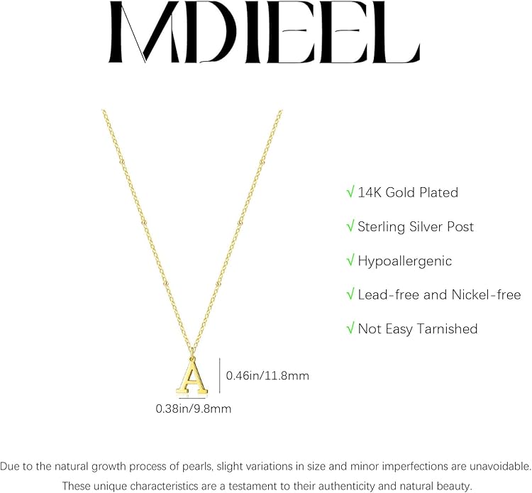 MDIEEL Initial Necklaces for Women Dainty 14k Gold Plated A-Z Letter Pendant Name Necklaces Cute Charm Choker Fashion Accessories Non Tarnish Trendy Jewelry Gift