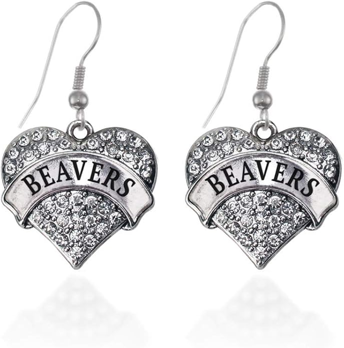 Inspired Silver - Silver Pave Heart Charm French Hook Drop Earrings with Cubic Zirconia Jewelry