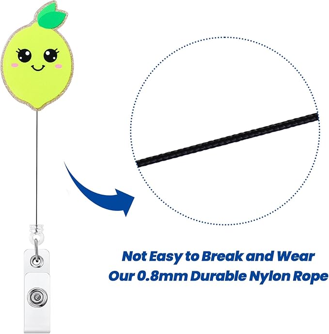 Funny Lemon Badge Reel, Cute Retractable ID Card Badge Holder, Name Tag Work Badge Clips for RN LPN CNA Nicu Labor and Delivery Nurse Medical Assistant Nursing Student Dietitian Teacher
