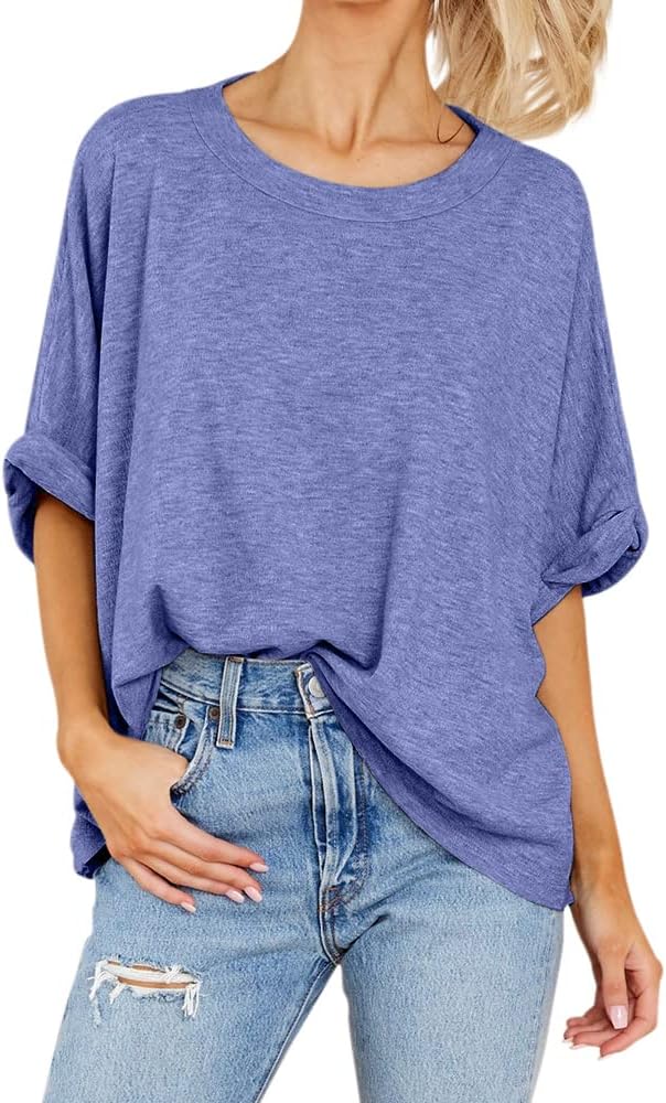 Women Oversized T-Shirt Summer Casual Short Sleeve Loose Tee Tops