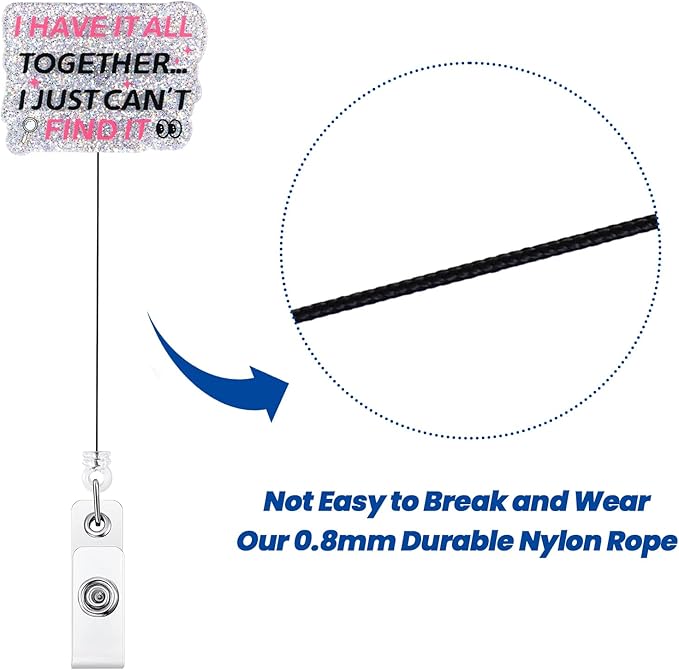 I Have IT All Together I JUST Can't FIND IT Funny Badge Reel, Cute Retractable ID Card Badge Holder, Name Tag Work Badge Clips for RN LPN CNA ER Night Shift Nurse MA Nursing Student Teacher Doctor
