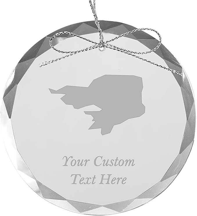 Guinea-Bissau, Personalized Travel Christmas Ornament – Customized Engraved Glass Keepsake - Custom Family Trip & Vacation, 2024, 2025, 2026, 2027 & Name – Destination Xmas Holiday Ornament