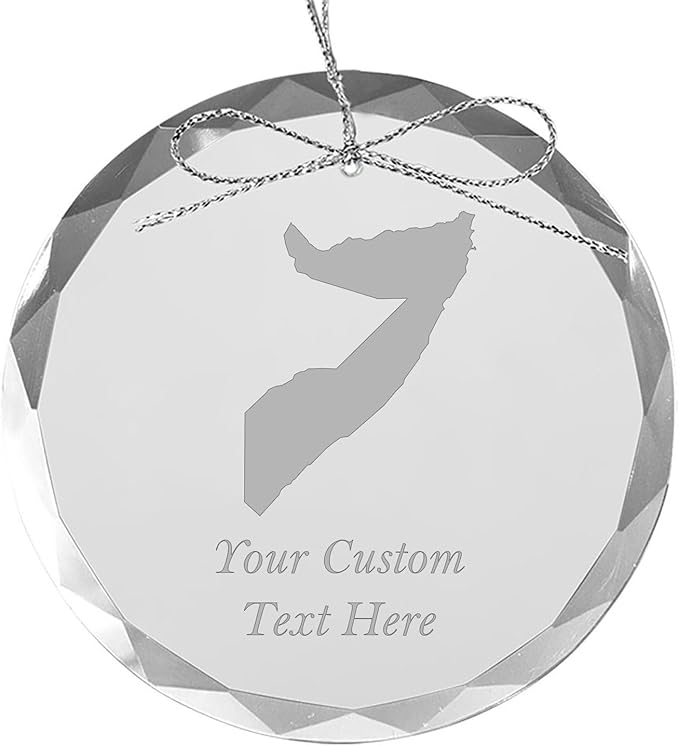 Somalia, Personalized Travel Christmas Ornament – Customized Engraved Glass Keepsake - Custom Family Trip & Vacation, 2024, 2025, 2026, 2027 & Name – Destination Xmas Holiday Ornament