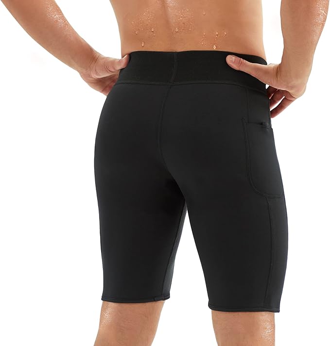 Junlan Sweat Shorts for Men Sauna Suit Mens Body Shaper Sweat Sauna Neoprene Shorts