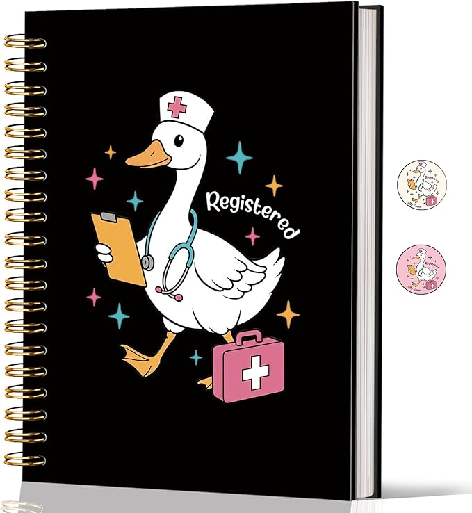Lacama Funny Nurse Gifts, Black Nurse Notebook Journal for Women, Gifts for Nurses, Christmas Gift, Nursing School Essentials, Notebook for School Office Supplies 5.5x8.3 In