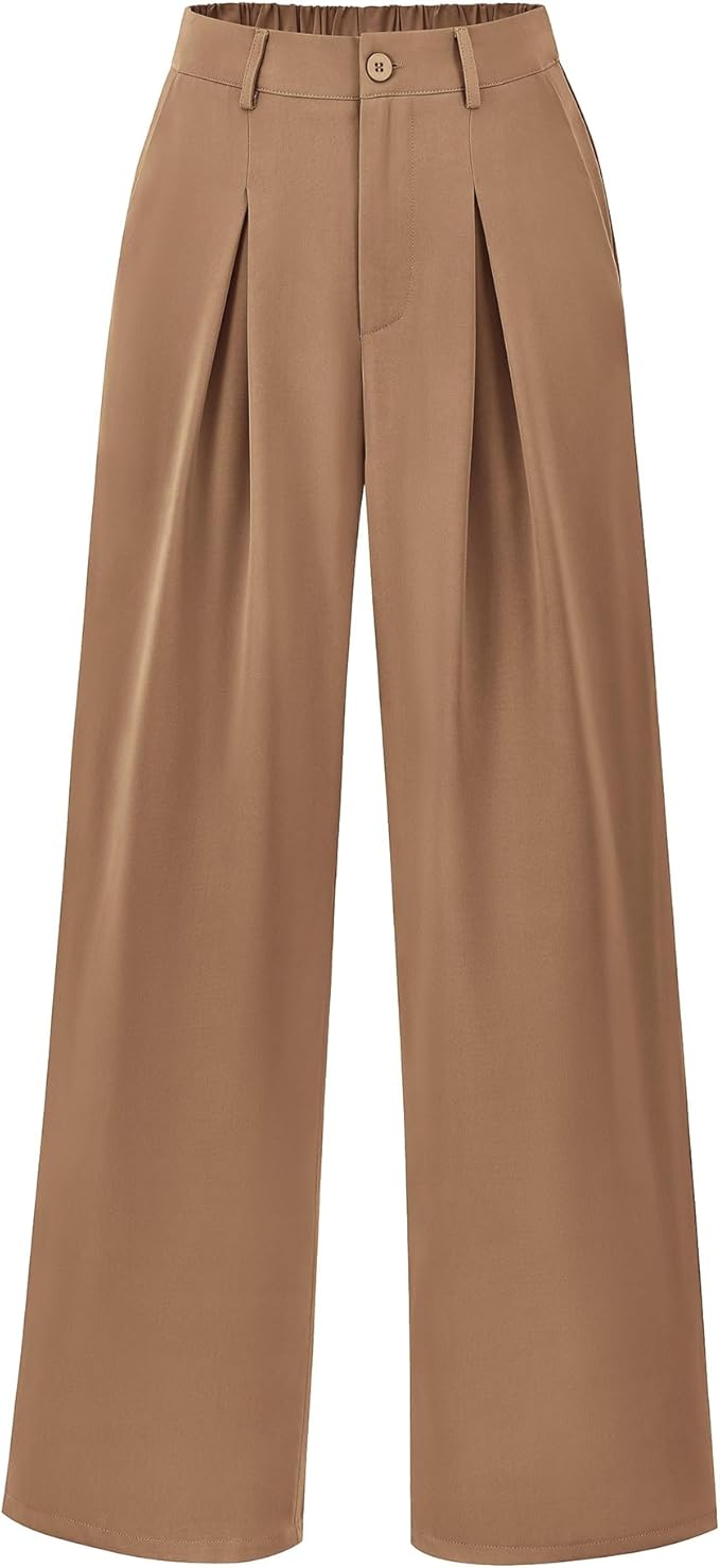 BTFBM Women High Waist Palazzo Pants Spring 2026 Casual Wide Leg Trousers Loose Work Office Business Suit Pant Pockets