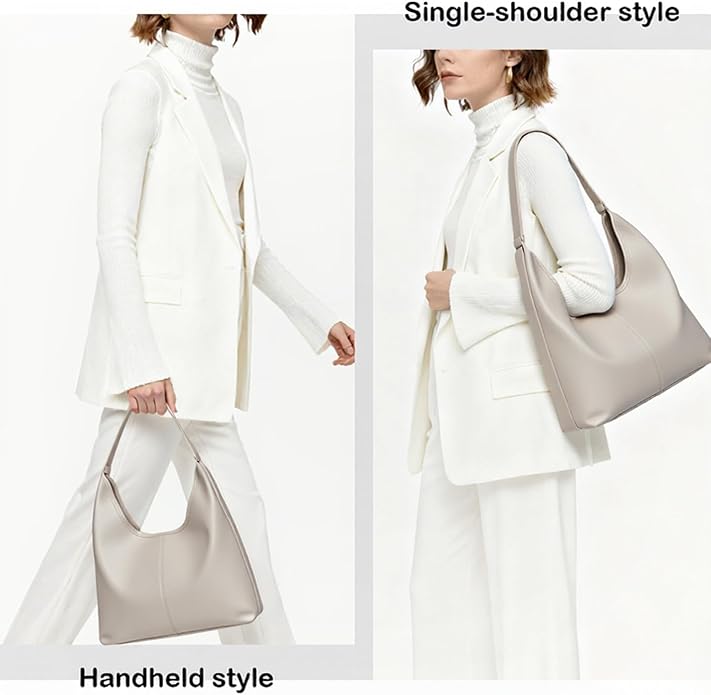 Hobo Bag for Women, Easygoing Soft Vegan Leather Shoulder Handbag Tote Purse, Spacious Work Tote, Crossbody Bag for Daily Use