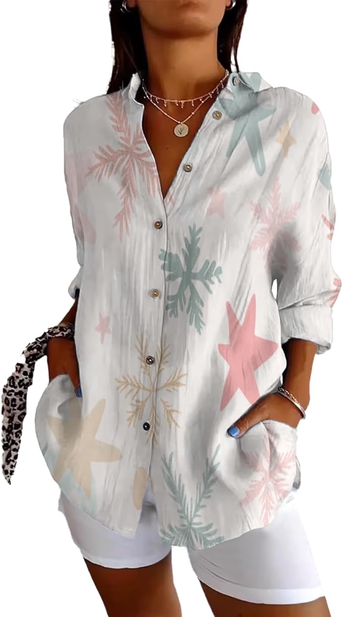 Fashion Summer Shirts Oversized V Neck Basic Vintage Floral Graphic Dressy Button Down Stylish Hawaiian Holiday Outfits