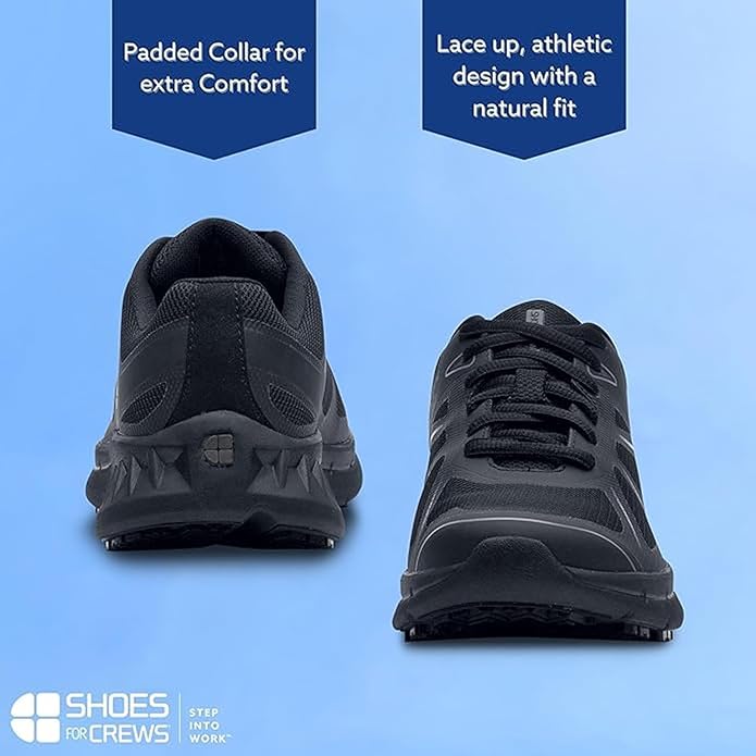 Shoes for Crews Women's Slip-Resistant Work Sneakers - Comfortable, Lightweight, Water-Resistant & Non-Slip Safety Shoes for Women - Ideal for Food Service, Healthcare, Retail & More - Vitality II