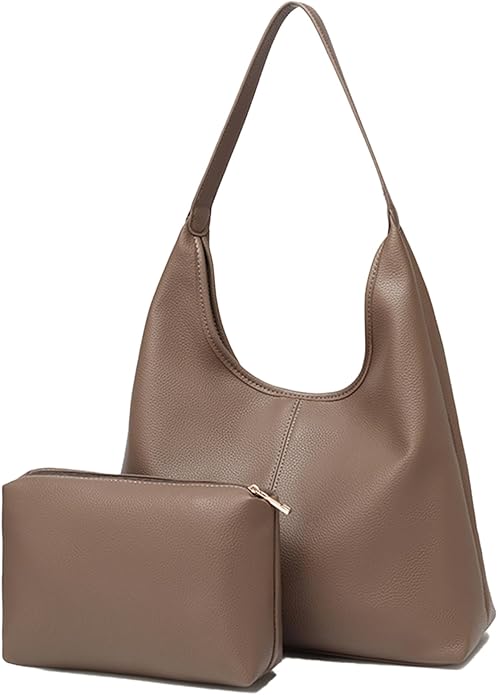 Hobo Bag for Women, Easygoing Soft Vegan Leather Shoulder Handbag Tote Purse, Spacious Work Tote, Crossbody Bag for Daily Use