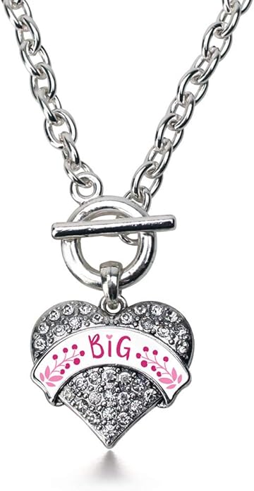 Inspired Silver - Silver Pave Heart Charm 18 Inch Necklace with Cubic Zirconia Jewelry