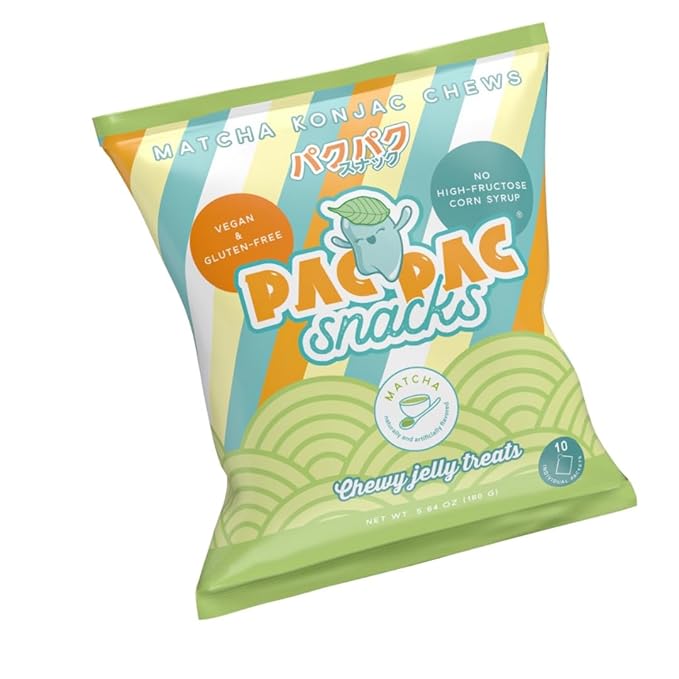 Matcha Konjac Chews | Premium Konjac Jelly Treats | Vegan, Gluten-Free, Low-Calorie | Crafted in Japan | Only 4g Sugar, 0g Fat per Serving | Green Tea Snack for Weight Management