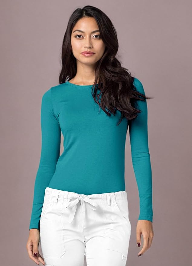 Adar Underscrubs for Women 3 Pack - Long Sleeve Underscrub Comfort Tee