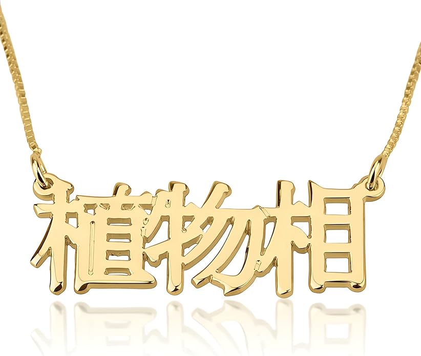 RESVIVI Personalized Name Necklace in Diferent Language Custom English Chinese Arabic Greek Hebrew Japanese Korean Russian Hindi Name Pendant Necklace