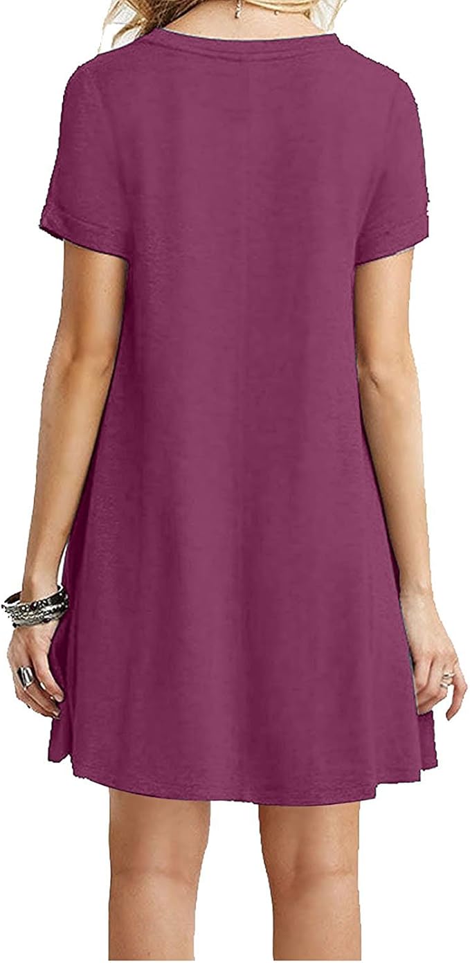 MOLERANI Women's Casual Plain Simple T-Shirt Loose Dress
