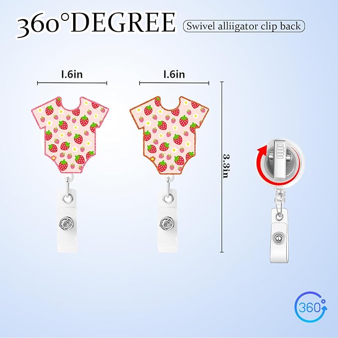 2 Pcs Garment Badge Reel- Retractable ID Holder with Alligator Clip& Nylon Cord | AcrylicClip for Nurse Nurses Office Worker Teacher Student